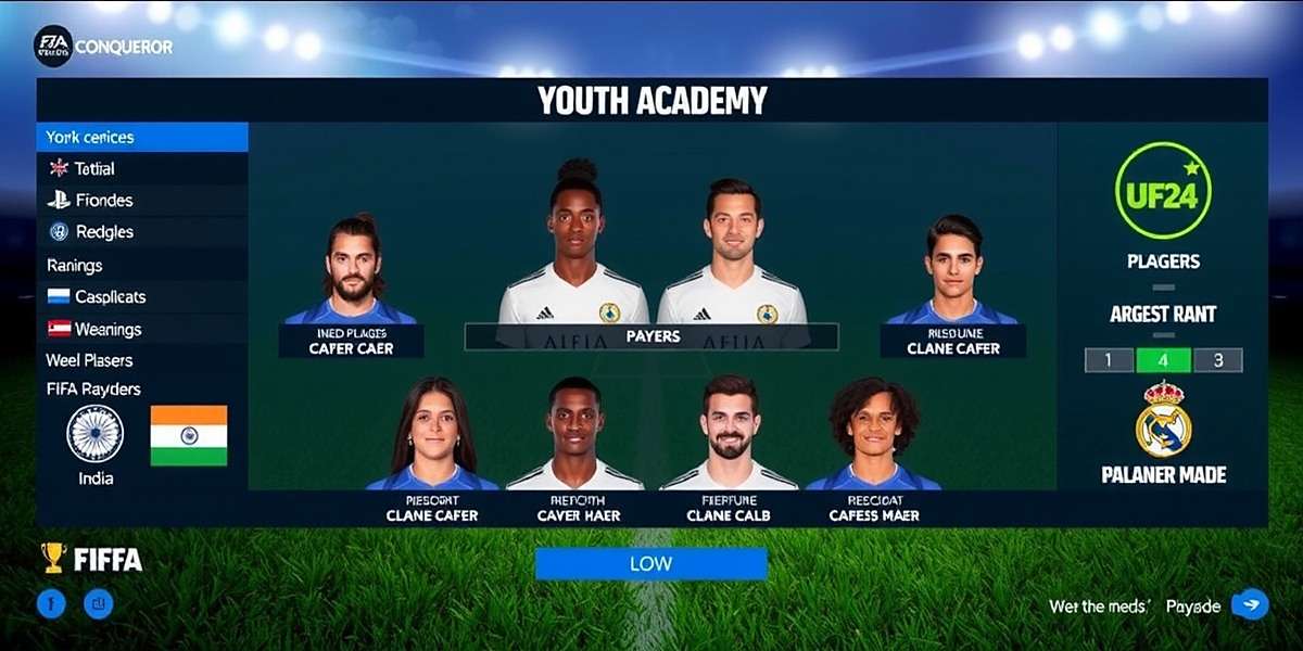 FIFA Manager Conqueror Youth Academy Screen showing young Indian players